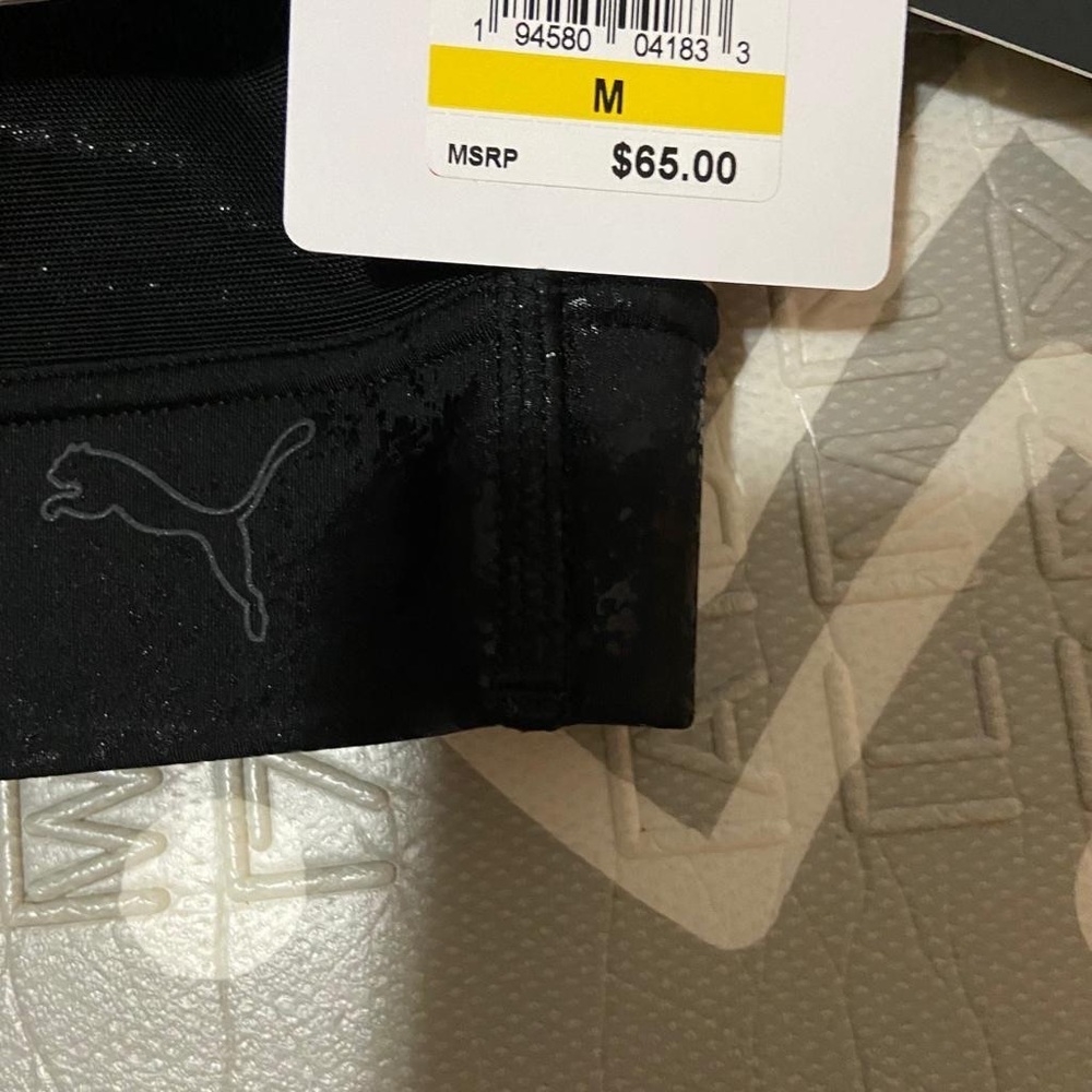 Puma crop sports bra black luxe edition  tank top - Picture 5 of 5
